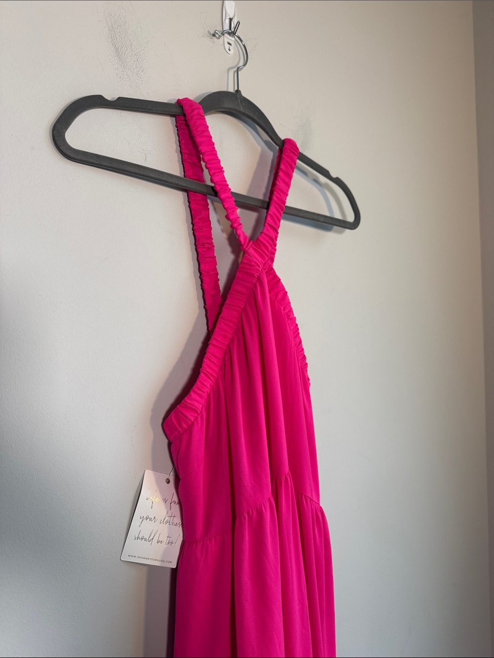 NWT Show Me Your Mumu Hallie Halter Dress in Hot Pink - M - Picture 4 of 8